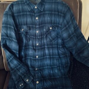 Men's Blue Plaid fleece lined Jacket